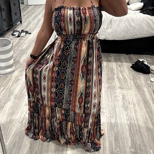 Boho cut out back maxi dress
